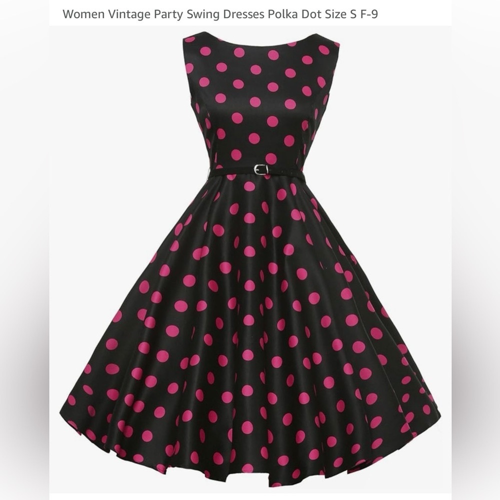 Grace Karin Black and Pink Polka Dot Mini Dress